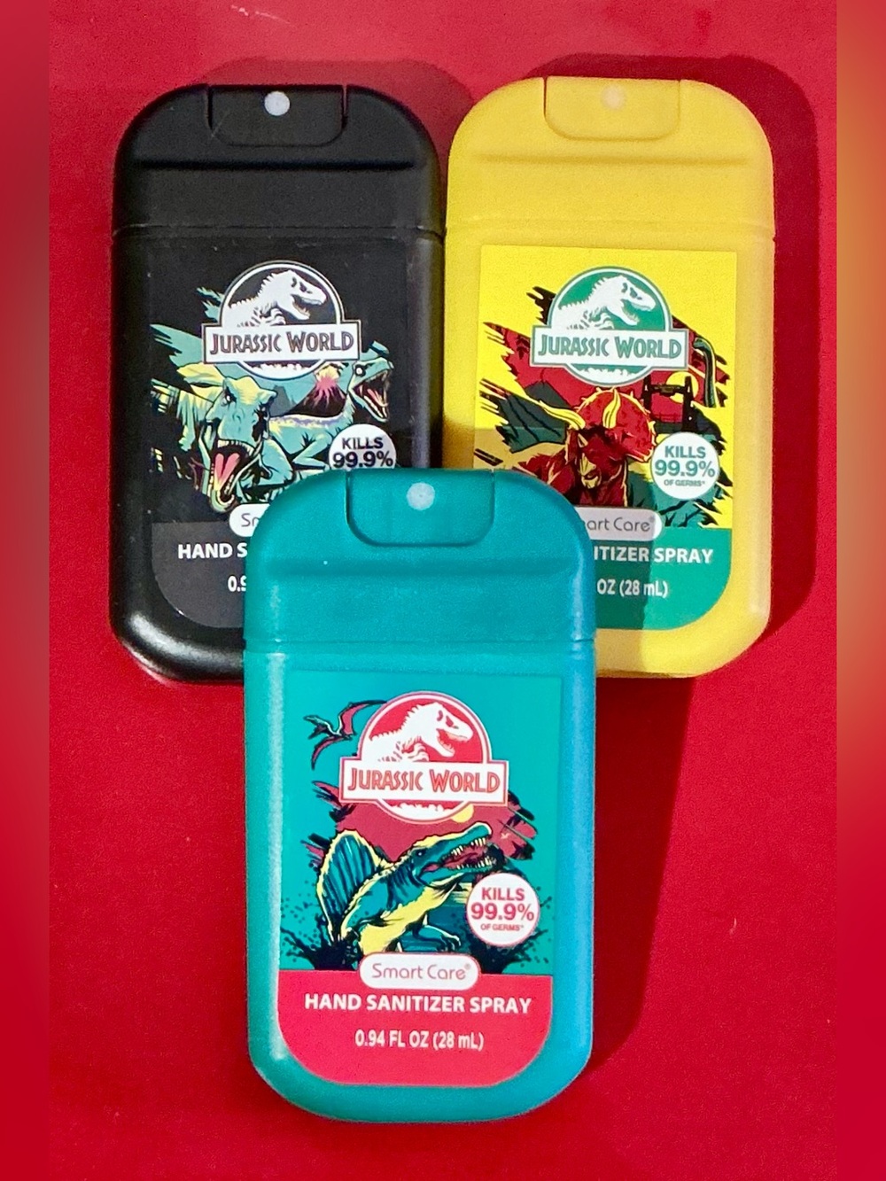 Jurassic World Kids Hand Sanitizer Spray Bundle - Teal, Yellow, Black